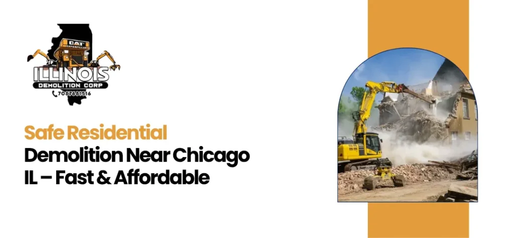 Residential demolition near Chicago, IL